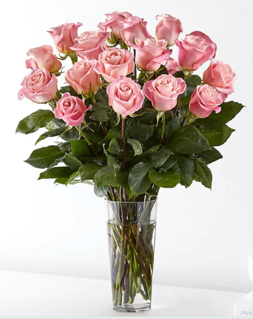 E5440D Long Stem Pink Rose Bouquet 长茎粉红玫瑰花束