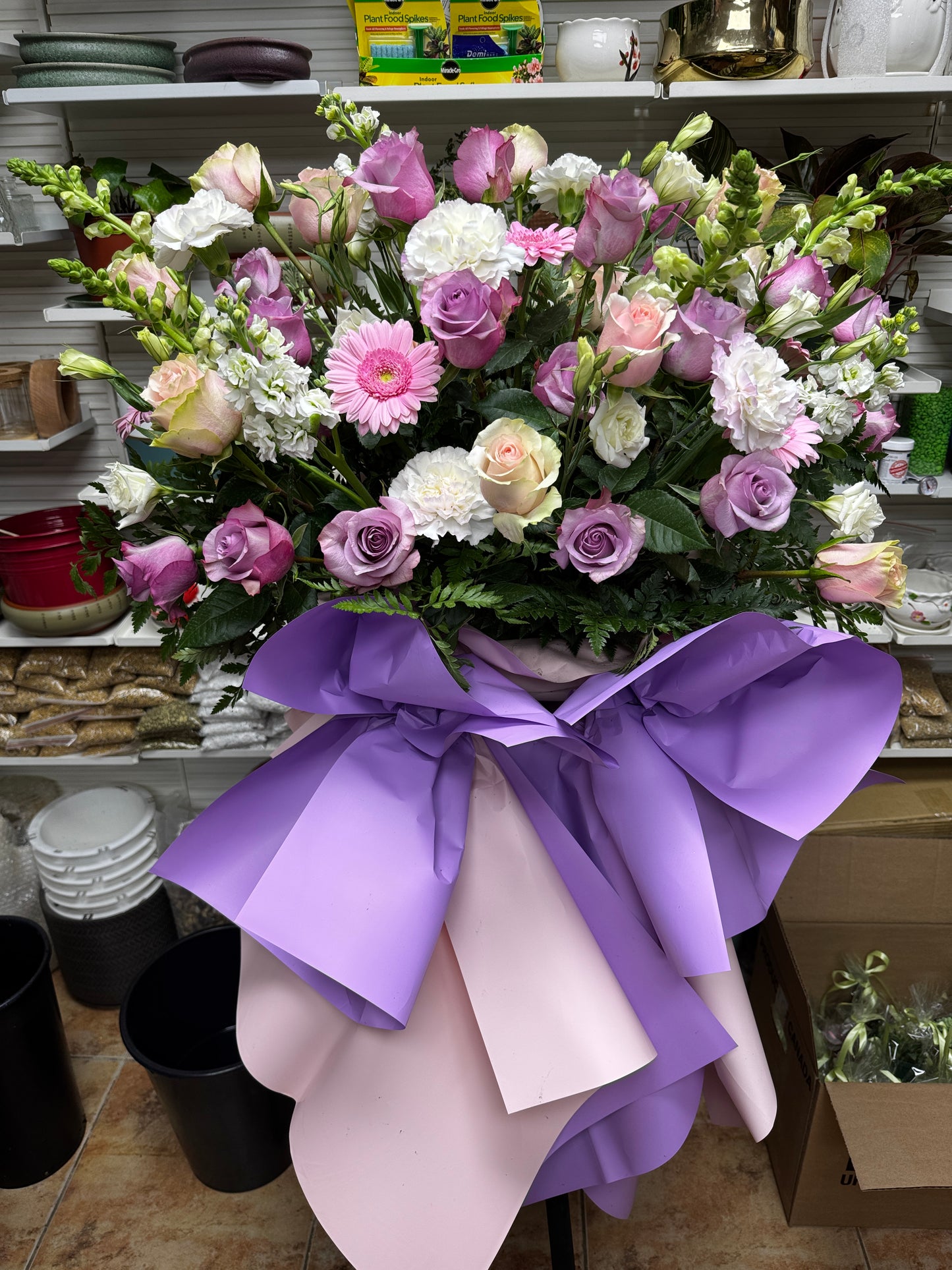 紫气东来花篮 flushing garden arrangement